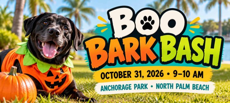 Boo Bark Bash 2026 dog Halloween costume event at Anchorage Park in North Palm Beach