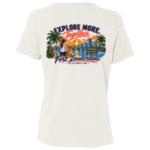 Explore more together ladies tee, back - vintage white