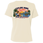 Explore more together ladies tee, back - natural